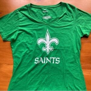 New Orleans T Shirt Saints Green NFL NFL Saints V Neck T-Shirt NWT Official